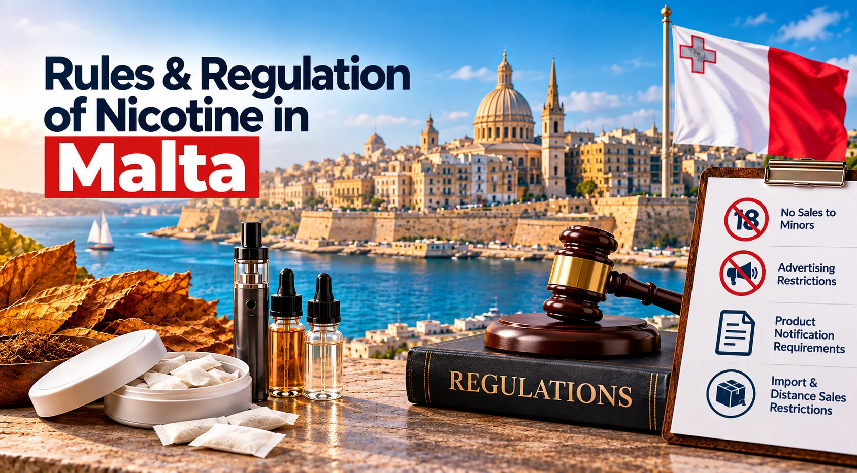 Nicotine regulations in Malta including vaping, tobacco and product compliance rules