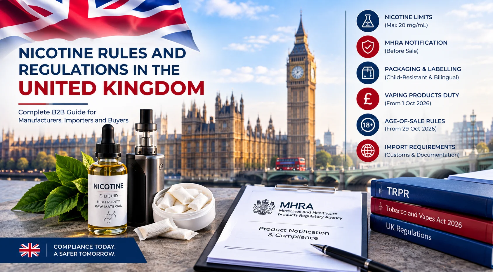 Nicotine rules and regulations in the United Kingdom for B2B buyers