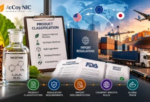Nicotine import requirements and product classification.