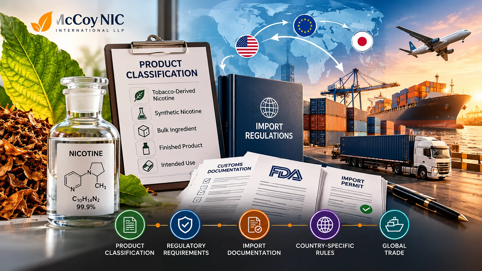 Nicotine import requirements and product classification.