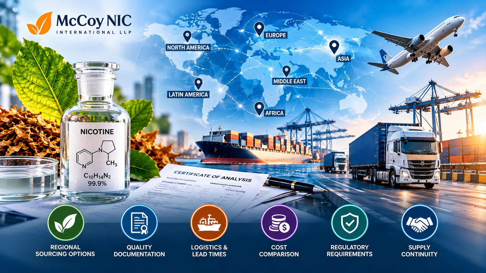 Regional nicotine supply chain and logistics.
