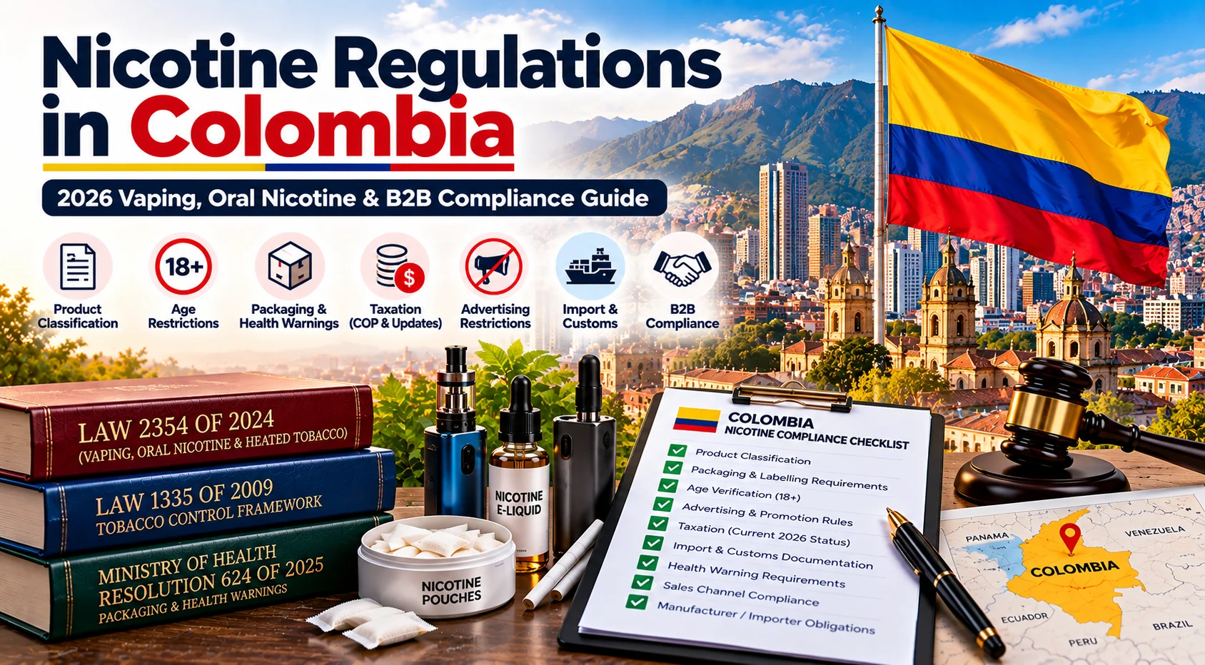 Nicotine regulations in Colombia 2026 for vaping oral nicotine and B2B compliance