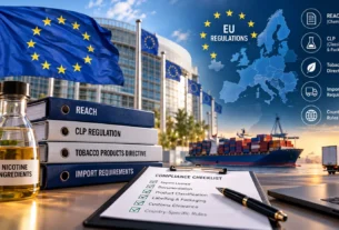 Nicotine regulations in Europe covering EU REACH, CLP, tobacco product rules and import requirements