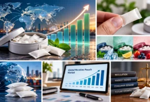 Global nicotine pouch market growth with nicotine pouches, international market trends, product innovation, consumer demand and regulatory developments.