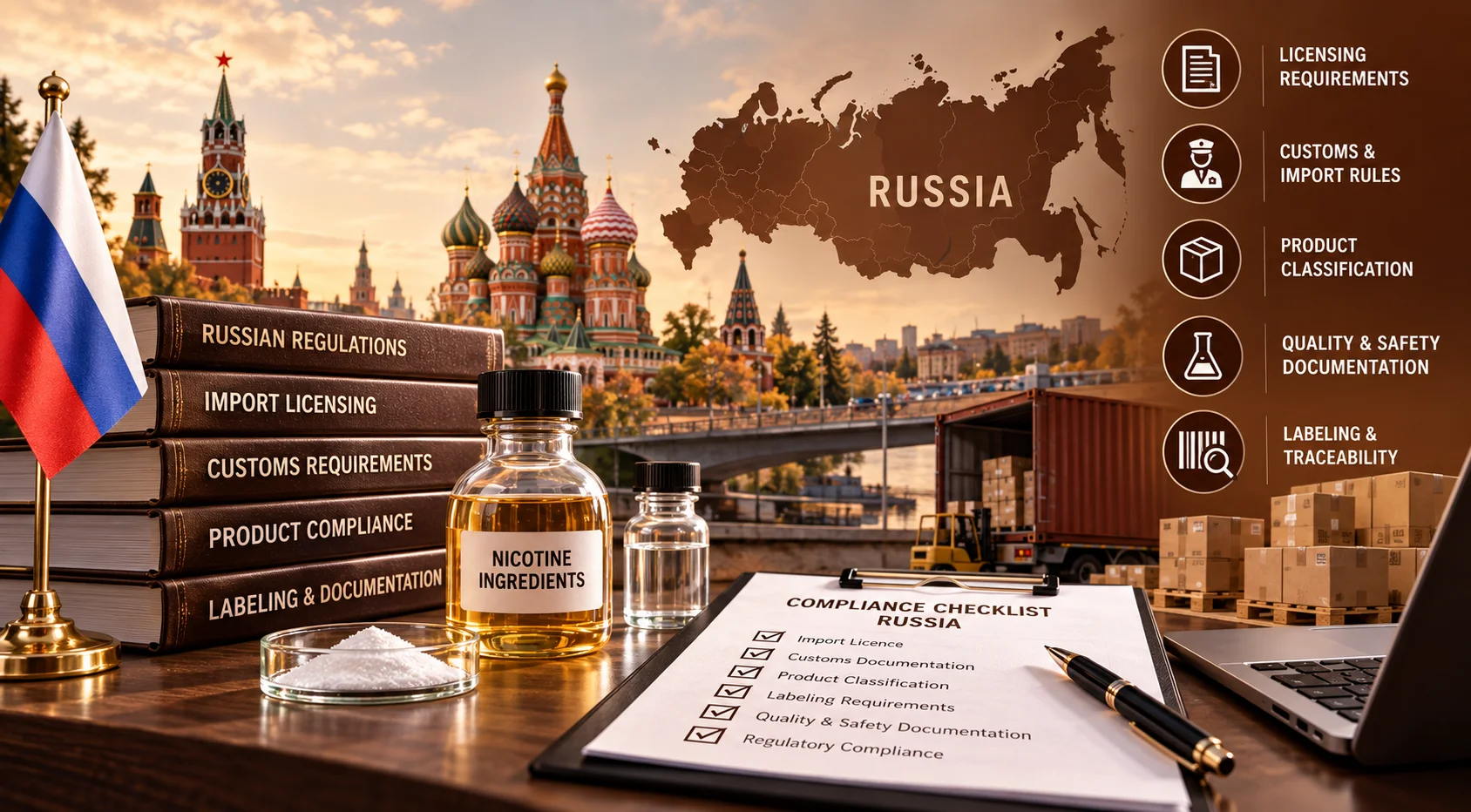 Nicotine regulations in Russia, including import rules and licensing