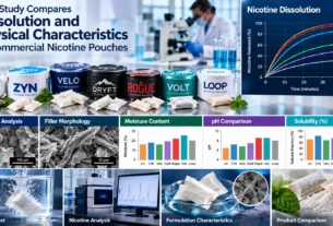 Nicotine pouch dissolution study comparing commercial nicotine pouch characteristics