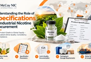 Industrial nicotine procurement specifications and quality documentation.