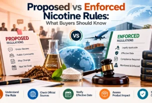 Proposed vs enforced nicotine rules for B2B buyers