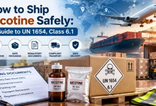 UN 1654 nicotine dangerous goods shipping label Class 6.1