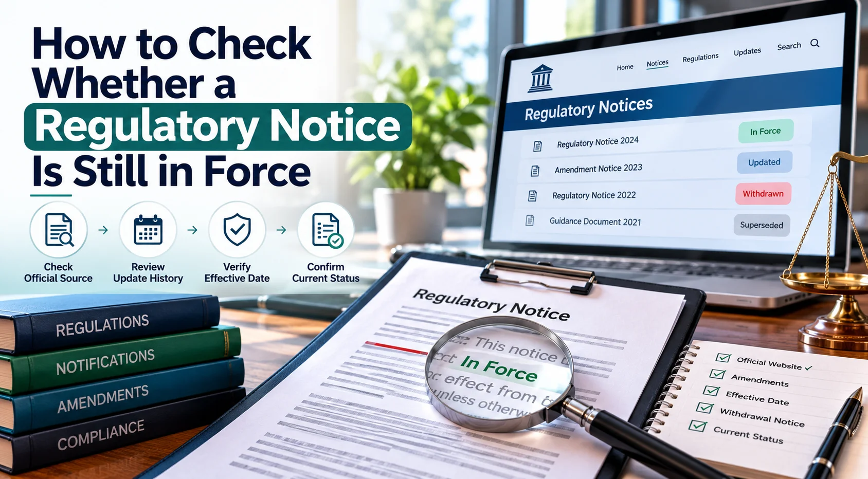 Regulatory notice validity and compliance verification guide